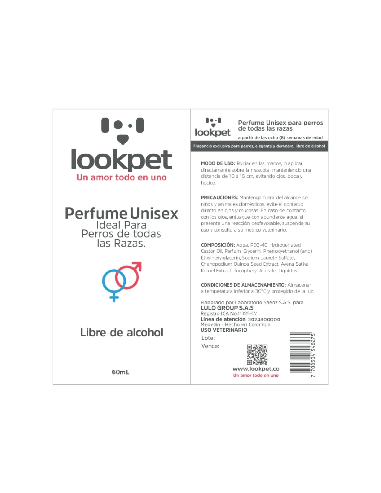 Perfume unisex para perros - 60 ml