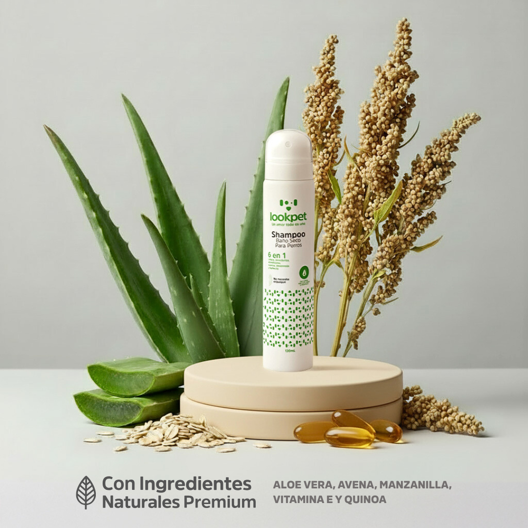 Shampoo Baño Seco 6 en 1 para Perros - 130 ml