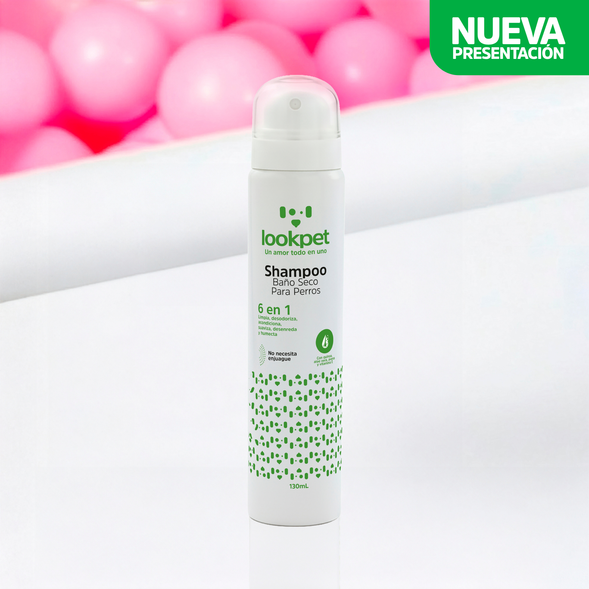 Shampoo Baño Seco 6 en 1 para Perros - 130 ml
